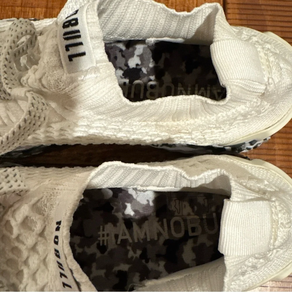 Nobull Aspire White Granite Knit Running Shoes with Womens 10/ Mens 8.5 - Picture 6 of 9